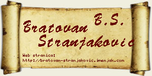 Bratovan Stranjaković vizit kartica